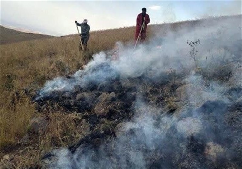 مهار آتش‌سوزی در مراتع دشتستان