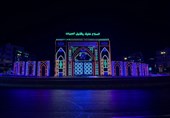 دیواره نوری حرم امام حسین(ع) در میدان انقلاب رونمایی شد
