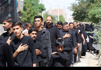 مراسم عزاداری هیئت مذهبی روستای مسک در شهر اسدیه شهرستان درمیان