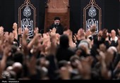 مراسم عزاداری شب تاسوعای حسینی (ع)در حسینیه‌ی امام خمینی(ره)
