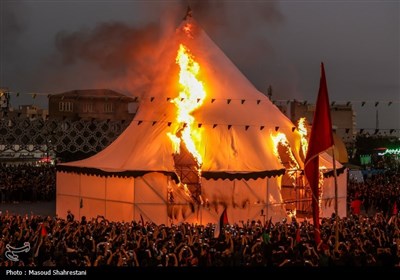 خیمه سوزان عصر عاشورا در میدان امام حسین (ع)