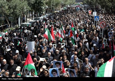 اجتماع مردم مشهد در محکومیت جنایات اسرائیل در غزه