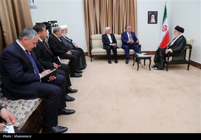 دیدار امام‌علی رحمان رئیس‌جمهور تاجیکستان و هیئت همراه با رهبر معظم انقلاب