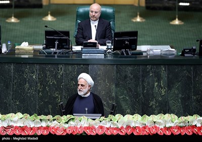 غلامحسین محسنی اژه‌ای رئیس قوه قضائیه در آیین تحلیف چهاردهمین دوره ریاست جمهوری