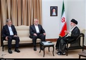 لحظاتی از آخرین دیدار شهید هنیه با امام خامنه‌ای