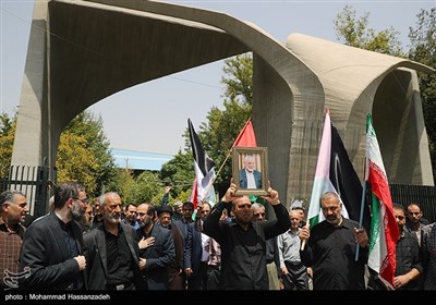 تجمع مقابل دانشگاه تهران در محکومیت ترور شهید اسماعیل هنیه