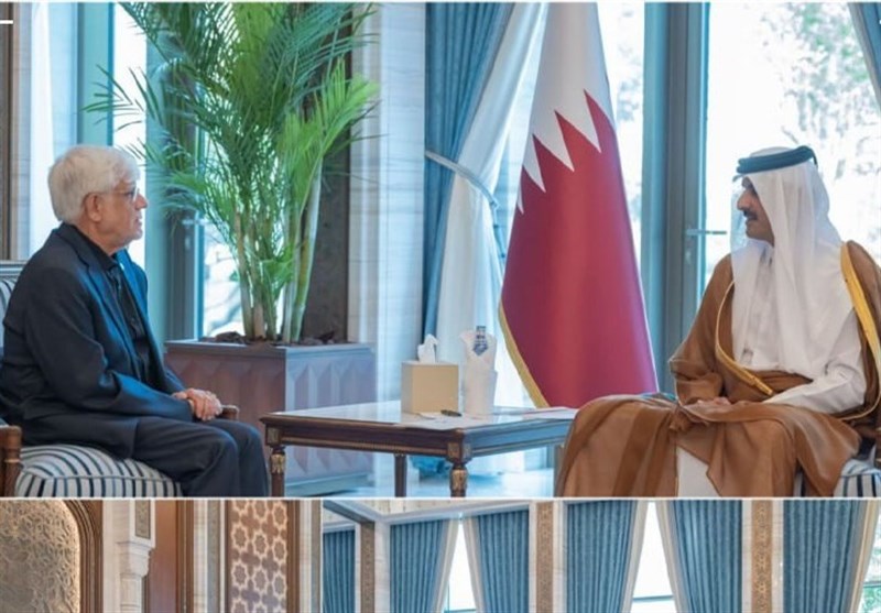 دیدار عارف با امیر قطر