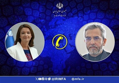 خلال اتصاله مع وزیرة خارجیة سلوفینیا .. باقری: نستخدم حقنا المشروع لردع الکیان الصهیونی