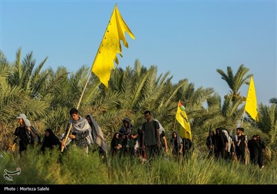 پیاده روی زائران اربعین حسینی در طریق العلماء