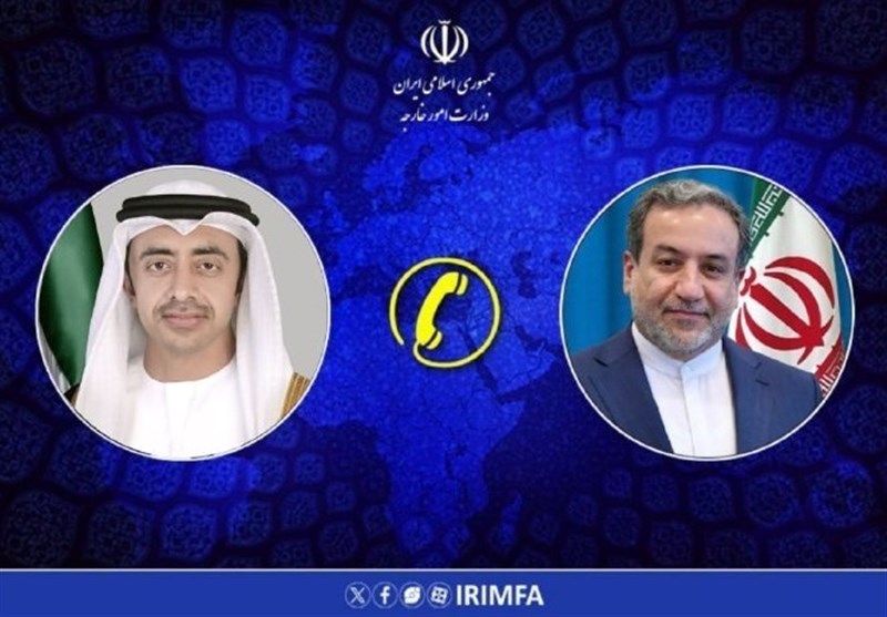 محادثة هاتفیة بین وزیری خارجیة إیران والإمارات حول تطورات المنطقة وتصاعد الإبادة الجماعیة فی غزة