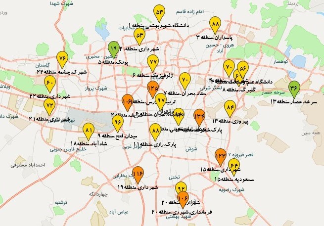 کیفیت هوای تهران , شهر تهران , 