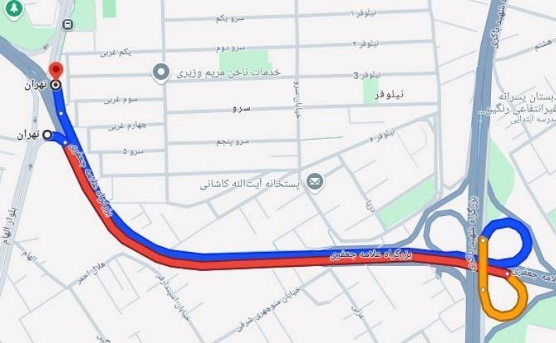 احداث تقاطع حکیم تعاون در غرب تهران و کاهش 35 کیلومتر مسیر 3