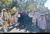 مراسم تشییع و خاکسپاری پیکر شهید ستوانیکم محمدامین ناروئی  در روستای بندان