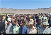 مراسم تشییع و خاکسپاری پیکر شهید ستوانیکم محمدامین ناروئی  در روستای بندان