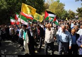 راهپیمائی در محکومیت حملات رژیم صهیونیستی به لبنان و غزه - همدان 