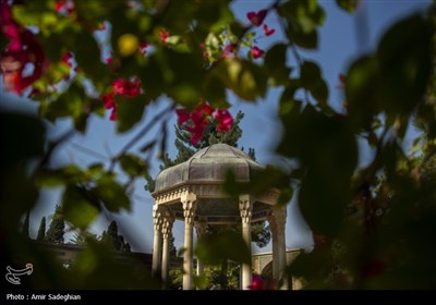 گلباران آرامگاه حافظ شیرازی به مناسبت سالروز بزرگداشت این شاعر