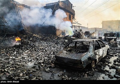 آتش‌سوزی بزرگ در بازار آهن شادآباد تهران