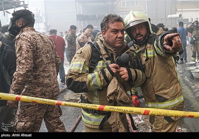 آتش‌سوزی بزرگ در بازار آهن شادآباد تهران