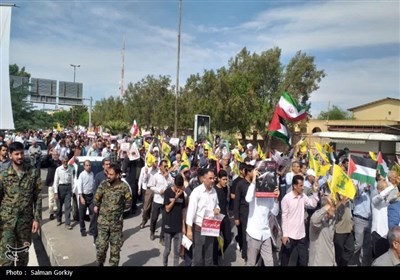 راهپیمایی مردم بوشهر در حمایت از مردم غزه و لبنان 