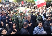 تشییع باشکوه تازه داماد شهید امنیت در صومعه سرا