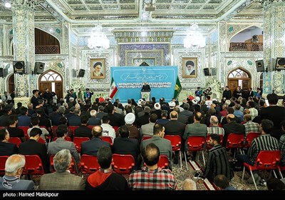 محمدباقر قالیباف رئیس مجلس شورای اسلامی در مراسم چهلمین روز درگذشت جانباختگان حادثه معدن طبس