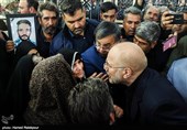محمدباقر قالیباف رئیس مجلس شورای اسلامی در مراسم چهلمین روز درگذشت جانباختگان حادثه معدن طبس