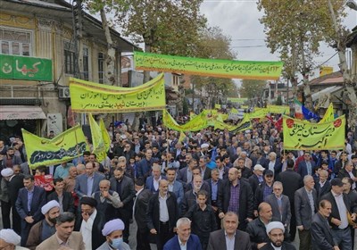 طنین استکبارستیزی مردم رودسر در روز مبارزه با استکبار جهانی