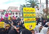 شور و شعف دانشآموزان گیلانی در راهپیمایی یومالله 13 آبان