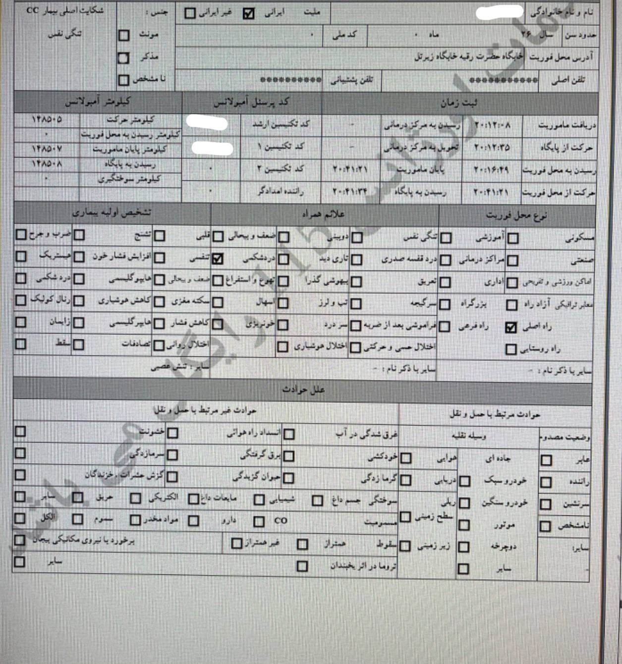 اورژانس , بهداشت و درمان , خوابگاه دانشجویی , 