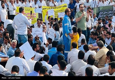  تجمع اعتراضی بزرگ کارگران مجتمع گازی پارس جنوبی