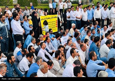  تجمع اعتراضی بزرگ کارگران مجتمع گازی پارس جنوبی