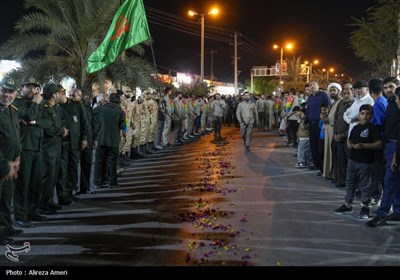 مراسم استقبال از پیکر شهید گمنام دوران دفاع مقدس - لامرد