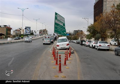 تصادف با تابلوی راهنما در کرمان