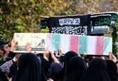 پیکر مطهر 6 شهید گمنام در آغوش مردم اسفراین