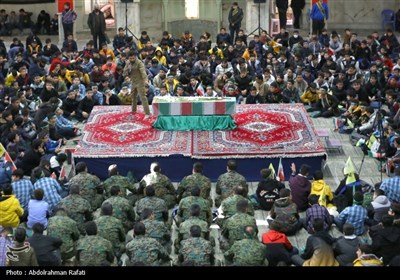 مراسم وداع دانش آموزان همدانی با شهید گمنام-همدان