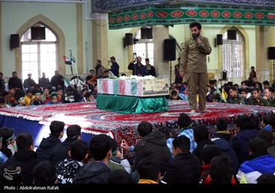 مراسم وداع دانش آموزان همدانی با شهید گمنام-همدان