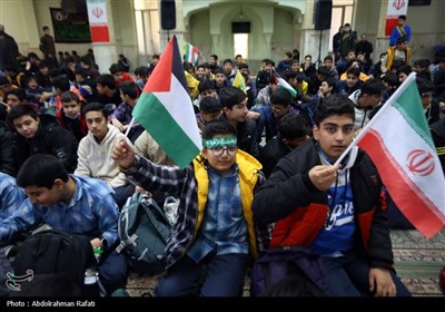 مراسم وداع دانش آموزان همدانی با شهید گمنام-همدان