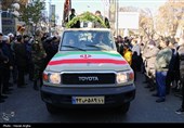 تشییع پیکر دو شهید گمنام دفاع مقدس در زنجان