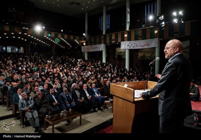 سخنرانی محمدباقر قالیباف رئیس مجلس شورای اسلامی در مراسم بزرگداشت روز دانشجو در دانشگاه تهران