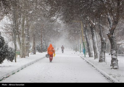 بارش برف در اردبیل 