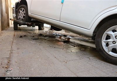 انحراف خودرو ساینا به پیاده‌رو در کرمان