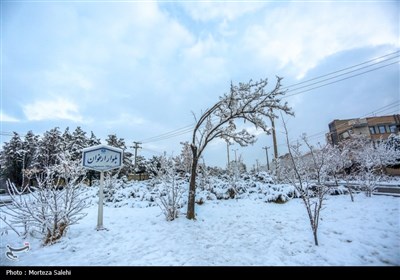 بارش برف در مبارکه اصفهان