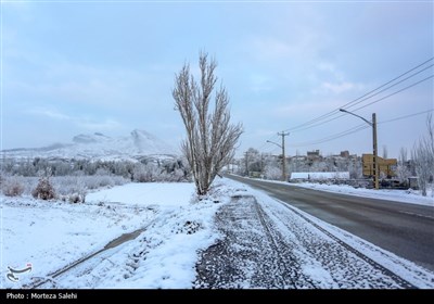 بارش برف در مبارکه اصفهان