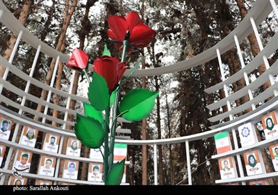 گرمای دل‌ها در هوای برفی گلزار شهدای کرمان