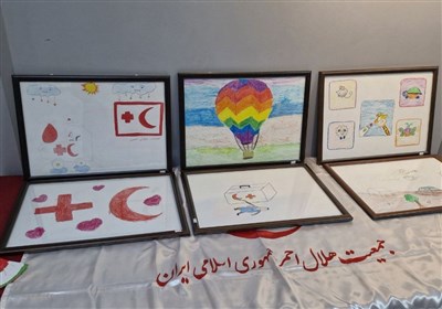 افتتاح نمایشگاه نقاشی کودکانه مرکز توانبخشی هلال‌ احمر رودسر