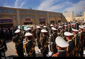 آیین وداع و طواف پیکر پاک و مطهر سربازان شهید فراجا در حرم شاهچراغ (ع) شیراز