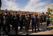 آیین وداع و طواف پیکر پاک و مطهر سربازان شهید فراجا در حرم شاهچراغ (ع) شیراز