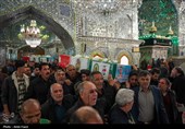آیین وداع و طواف پیکر پاک و مطهر سربازان شهید فراجا در حرم شاهچراغ (ع) شیراز