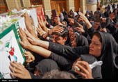 آیین وداع و طواف پیکر پاک و مطهر سربازان شهید فراجا در حرم شاهچراغ (ع) شیراز