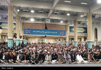 دیدار شرکت‌کنندگان در مسابقات بین‌المللی قرآن با رهبر انقلاب